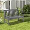 Costway Garden Bench All-Weather HDPE 2-Person Outdoor Bench for Front Porch Backyard Black/White/Gray/Beige